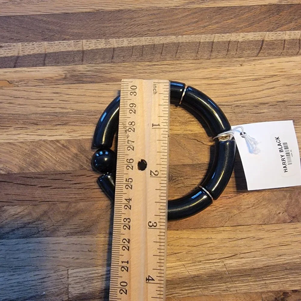 Meghan Browne Style Harry Black Chunky Stretch Bracelet - Picture 6 of 9